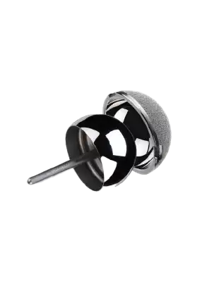 Vista lateral de prótesis para reemplazo de cadera